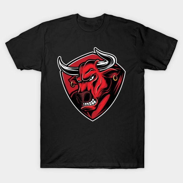 Raging Bull - Hip Bull - Angry Bull T-Shirt by Printaha